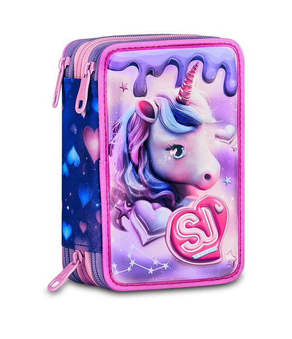 Astuccio a 3 zip Sj Seven Unicorn 🦄
